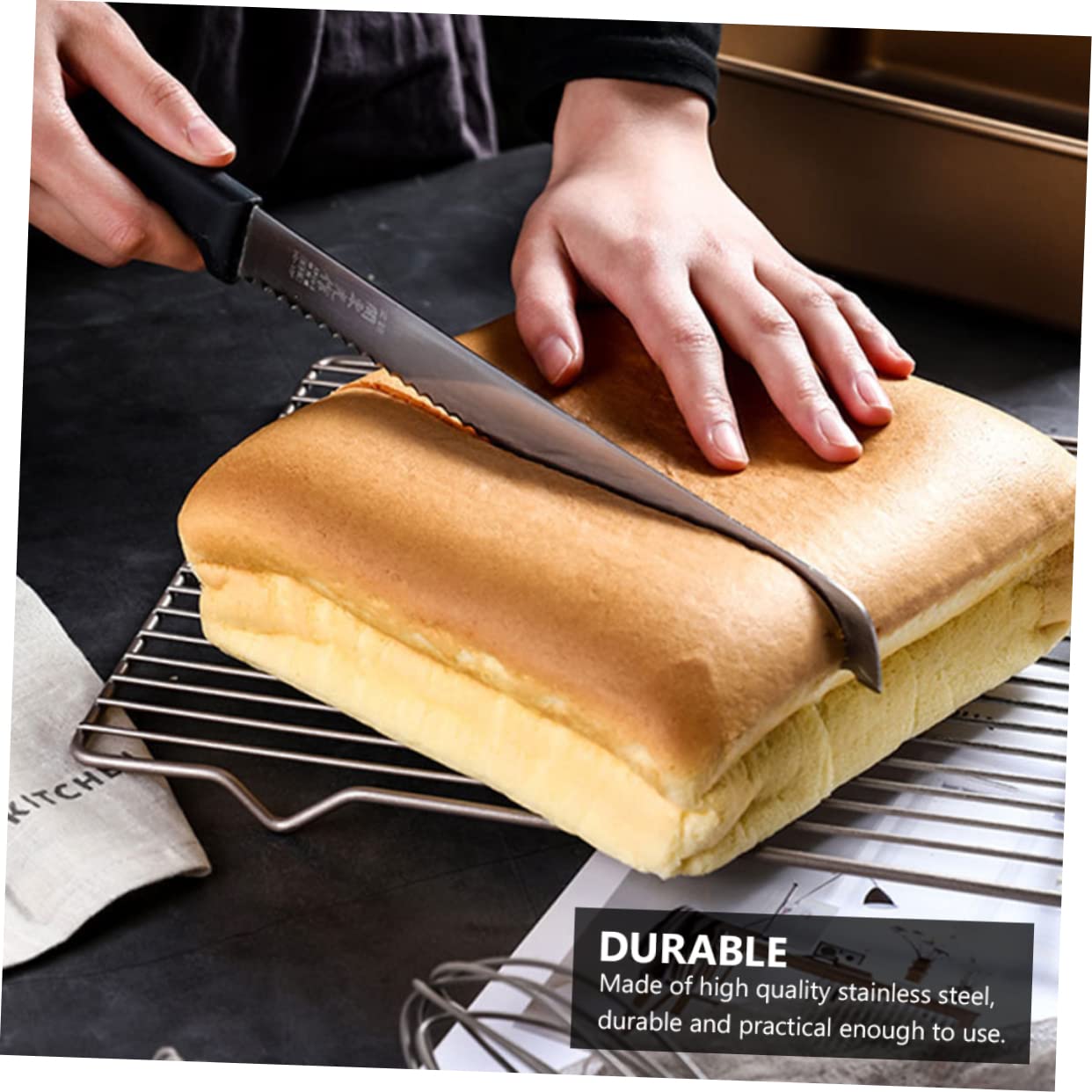 Mobestech Quadratische Edelstahl Kuchenform mit Antihaftbeschichtung Praktische Backform für Brot und Kuchen Eckige Backform für Ofen und Grill