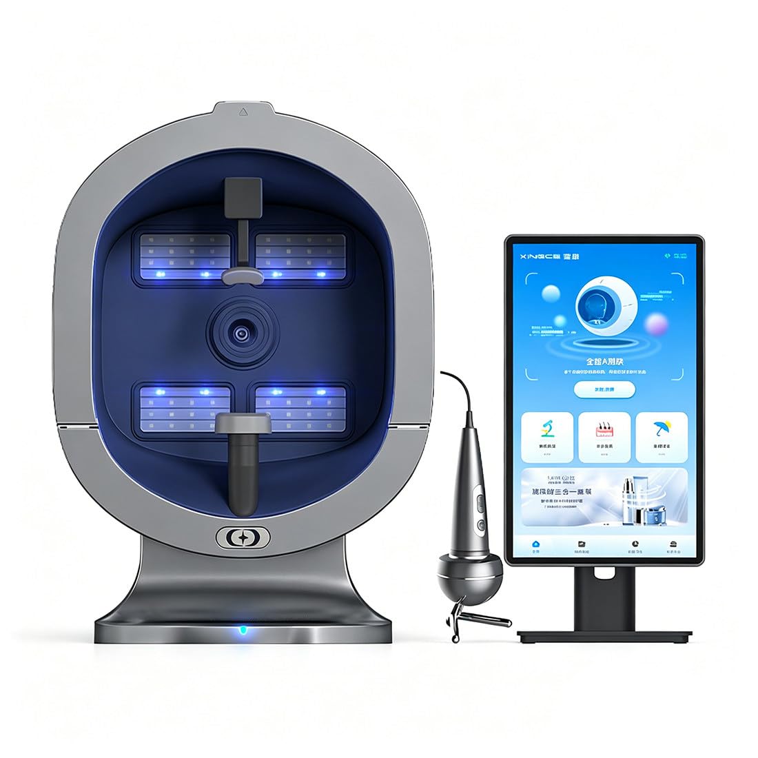 Máquina Profesional De Análisis Cutáneo, Analizador Cutáneo Facial IA Multiespectral 21,5 Pulgadas, Informes De Cliente Y Comparación Antes/Después, Escáner De Rostro Y Cuero Cabelludo