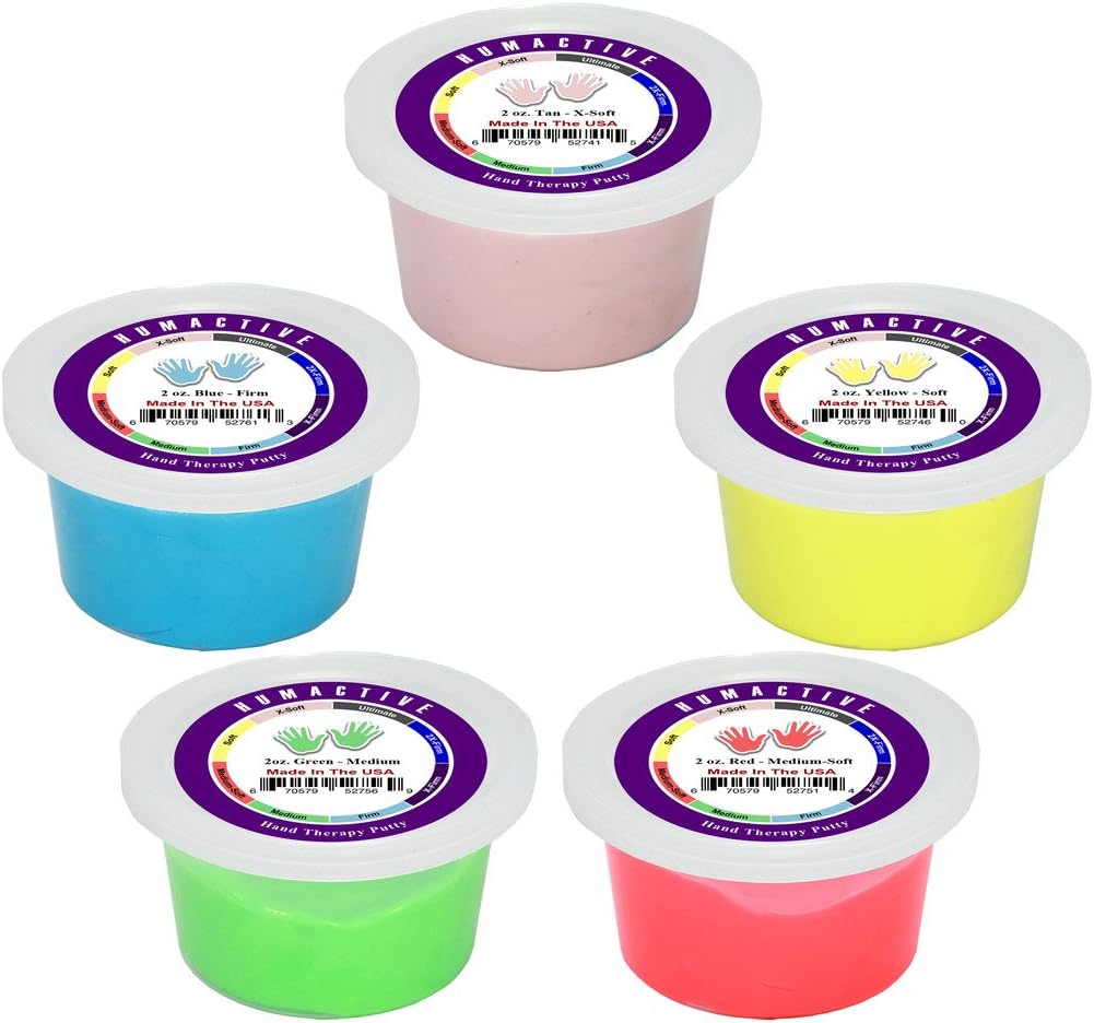 Hand Therapy Putty - Physcial, Occupational Therapy, and Strength Training - 2 oz, 5-Pack