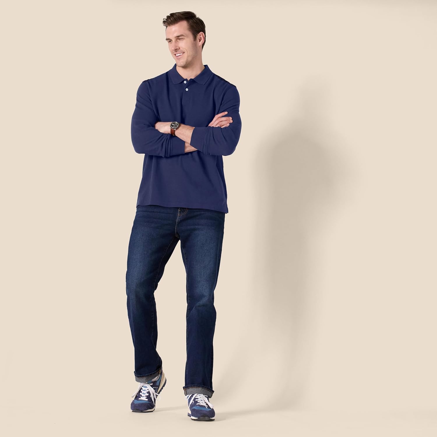 Amazon Essentials Long-Sleeve Polo Shirt for Men, Slim Fit Pique - Image 6