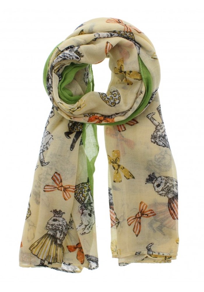 Zac's Alter Ego Lightweight Scarf with Alice in Wonderland Style Bunny Print
