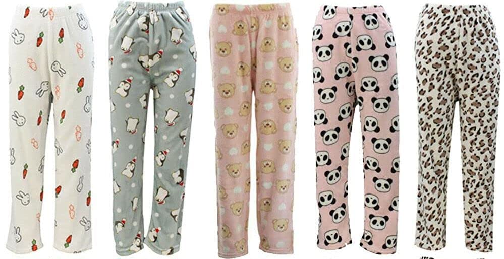 Women's woolen soft velvet fleece Printed Pyjama/Trackpant Bottomwear for winterwear Pack of 5-image-23