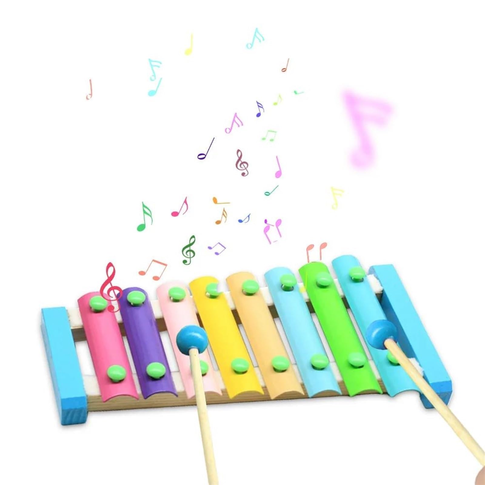 Xilófono Musical Instrumentos Musicales Para Principiantes Mazos De Xilófono De Madera De 8 Notas Teclas Coloridas Pequeño Instrumento De Percusión De Xilófono