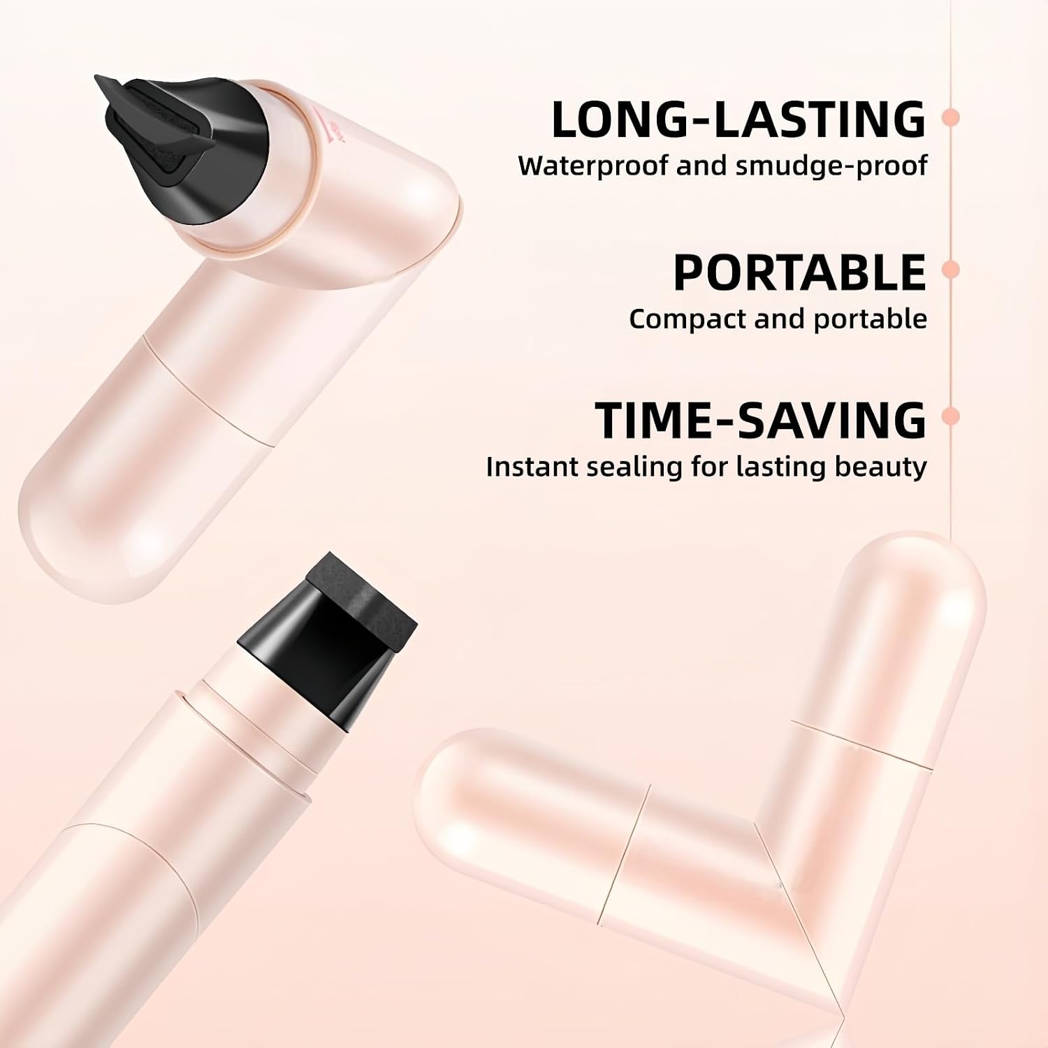 2 Pack Wing Eyeliner Stamp Set,Shaping Tool with Left/Right Eye Marked,Waterpoof Natural Cat Eyeliner Stamp,Long-Lasting,Smudgeproof Foldable Eye Stencil Makeup Tool(Black+Brown) image 4