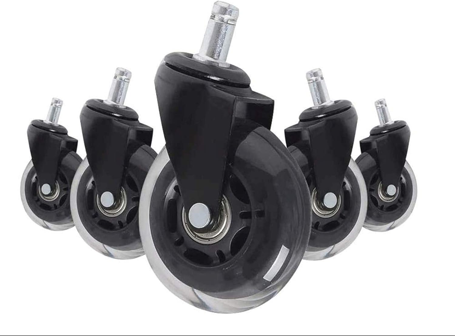 Trolley for furniture Casters for Moving Furniture Castors Wheels Office Desk Chair Replacement Hardwood Floors Perfect Black Set Of 4 2.5 Inch Computer Chair Wheel PU Foot Wheel Universal Wheel Dou