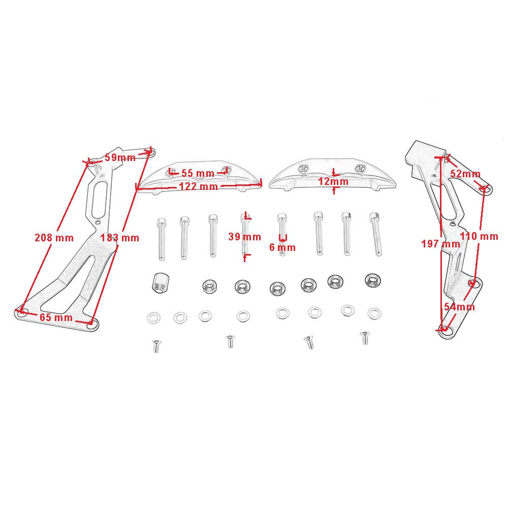 Set di Cursori per Carter Motore del Motociclo Protezione del Coperchio dell'accensione e della Frizione Protezioni Antiurto per Duke 390/RC390 2016-2020 (Arancia)