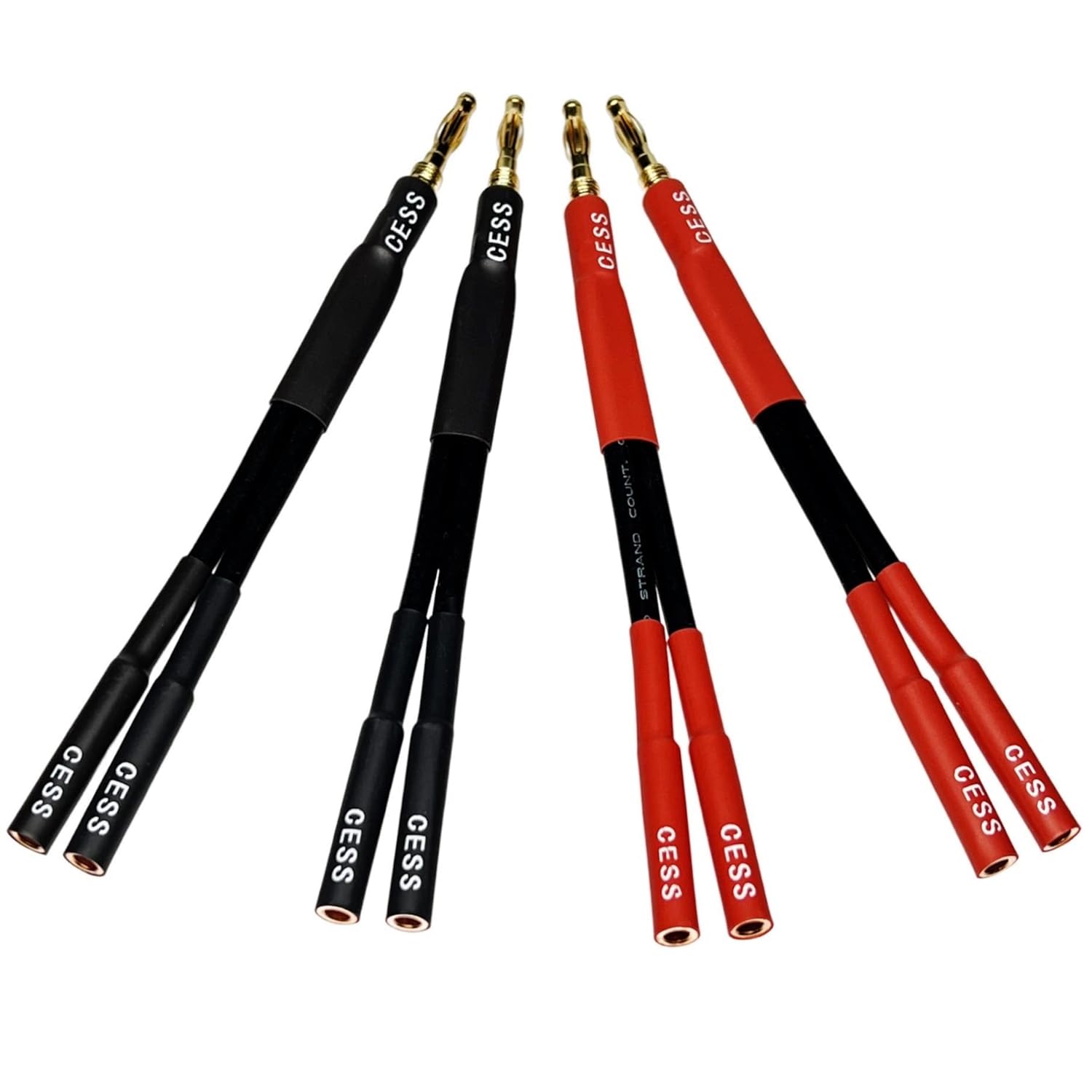 CNCESS CESS-142x4 Banana Plug Splitter 2-in 1-Out (4-Pack) - Image 2