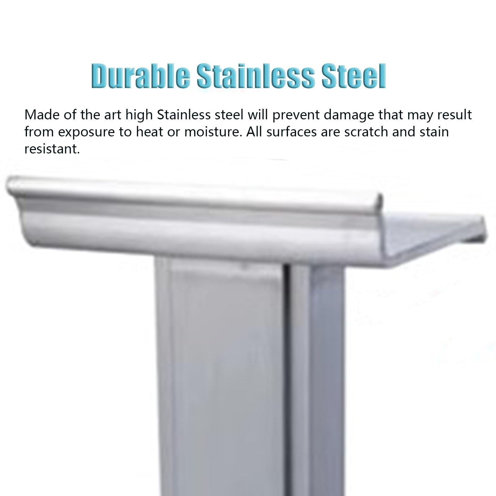 Podium Stand Up Lectern Podium, Bureau d’Accueil en Acier Inoxydable pour l’église Restaurants Scolaires Mariages Bureau Salles de Classe, Lecture étroite ou Ordinateurs Portables