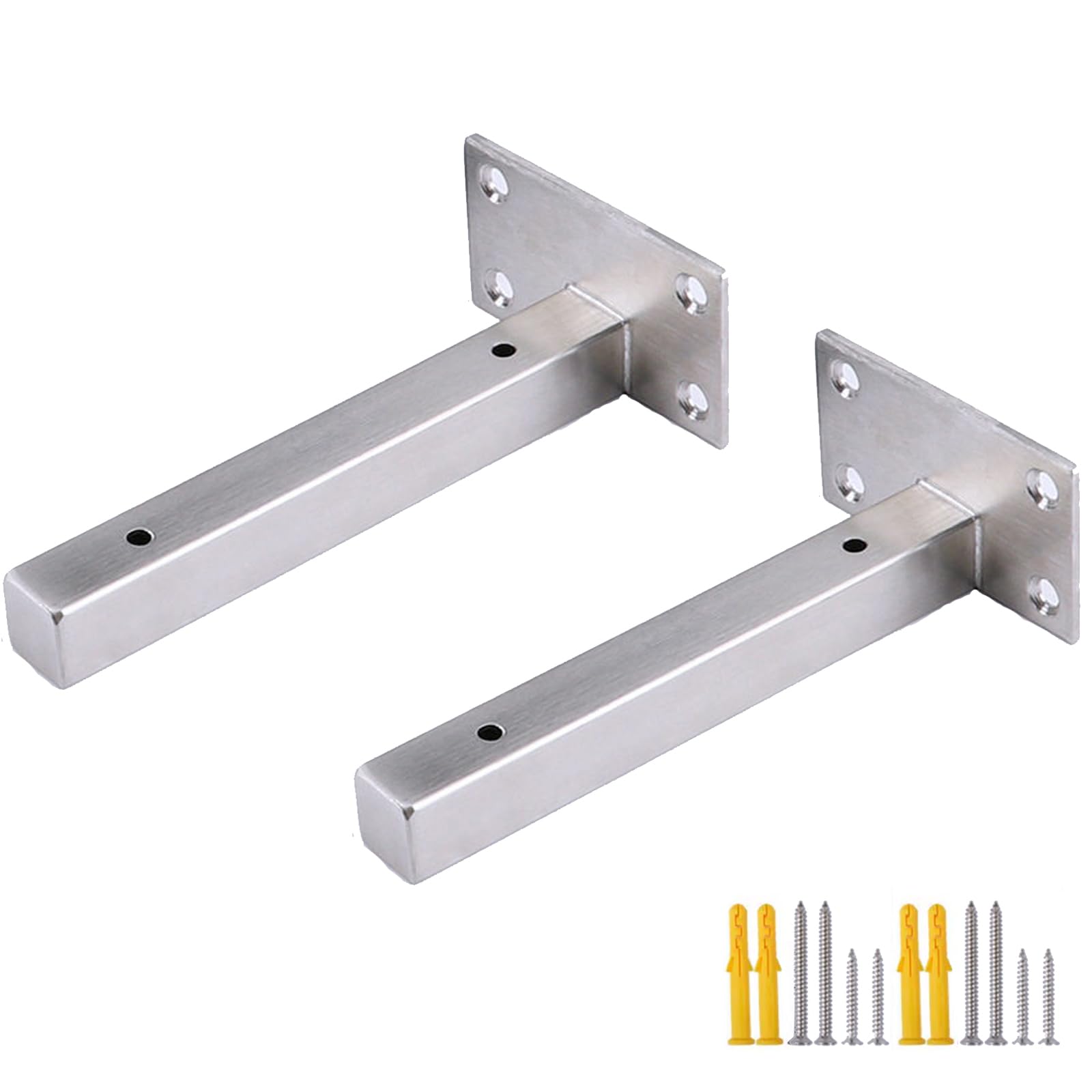 Supports d'étagère muraux en acier inoxydable pour aménagement design