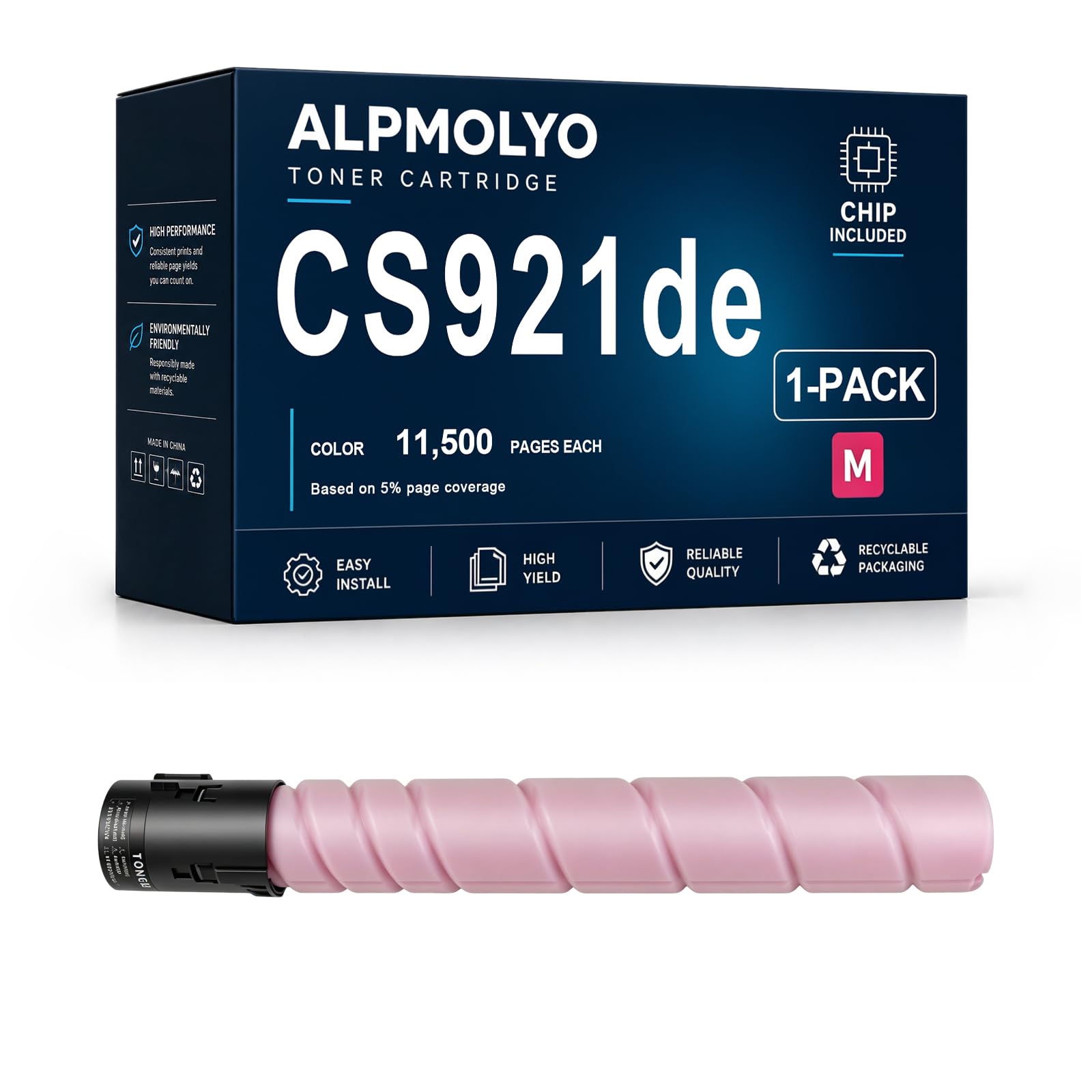 Sostituzione della cartuccia di toner CS921de ad alta resa per 76C00K0 76C00C0 76C00M0 76C00Y0, compatibile con Lexmark CS921de CS923 CX921de 922de CX924dxe, con chip