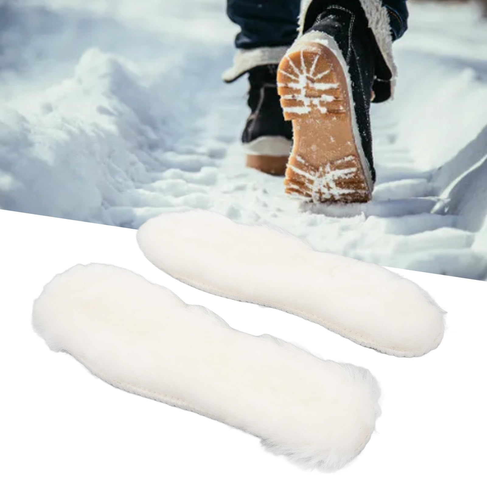 Plantillas Cálidas de Fieltro de Lana, Transpirables, Absorbentes del Sudor, Talla 39, para Invierno, Calzado Informal, Botas de Nieve, Zapatos de Trabajo