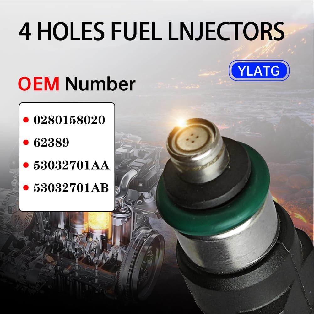 Fuel Injectors for Dodge Dakota 2004-2010 3.7L,For Mitsubishi 2006-2009 Raider 3.7L,For Jeep 2006-2010 Commander 3.7L 0280158020 (6pc)