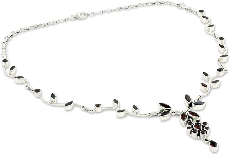 NOVICA garnet necklace close up detail