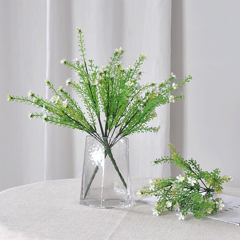 Plante verte d'herbe de phénix 7 branches argentée pour maison et salon moderne - 4