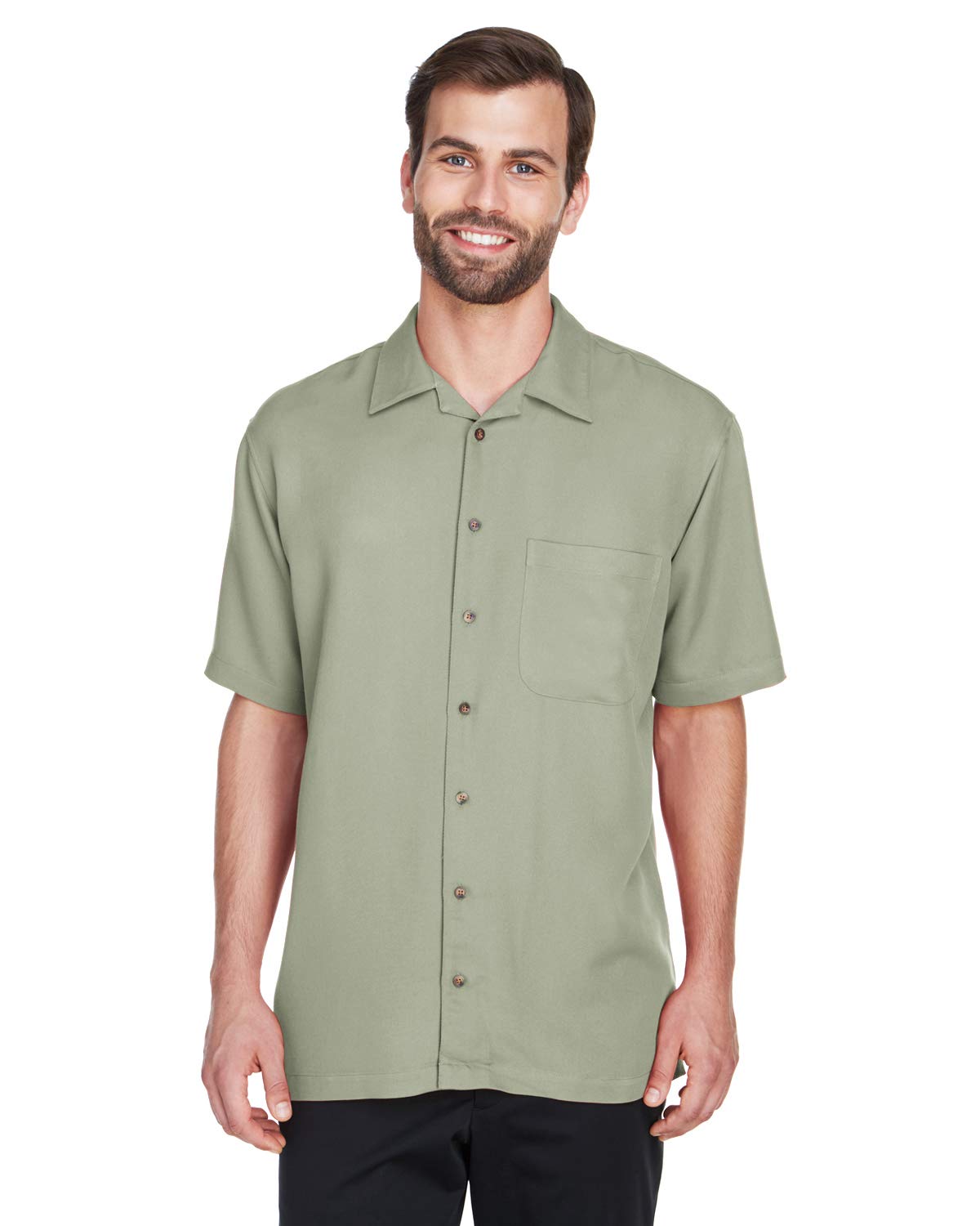 UltraClub Men's Cabana Breeze Camp Shirt L SAGE