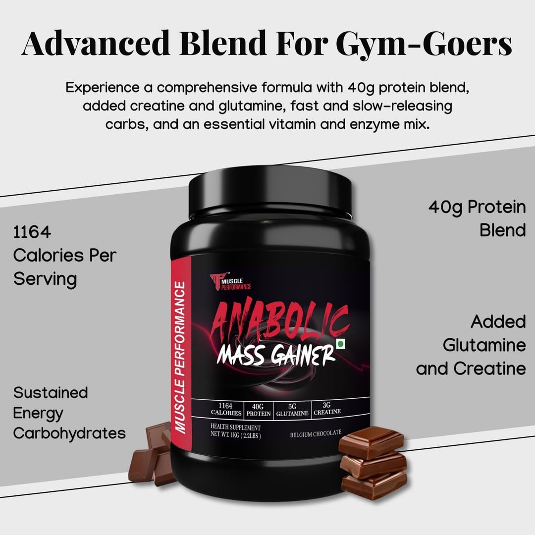Anabolic Mass Gainer 1kg Belgium Chocolate — Amazon image 3