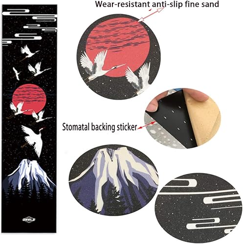 Miniatura 3 de 47 "X10" Skateboard Longboard Dancing Board Impermeable Diamante Griptape Hoja Etiqueta Etiqueta Cubierta Papel de lija