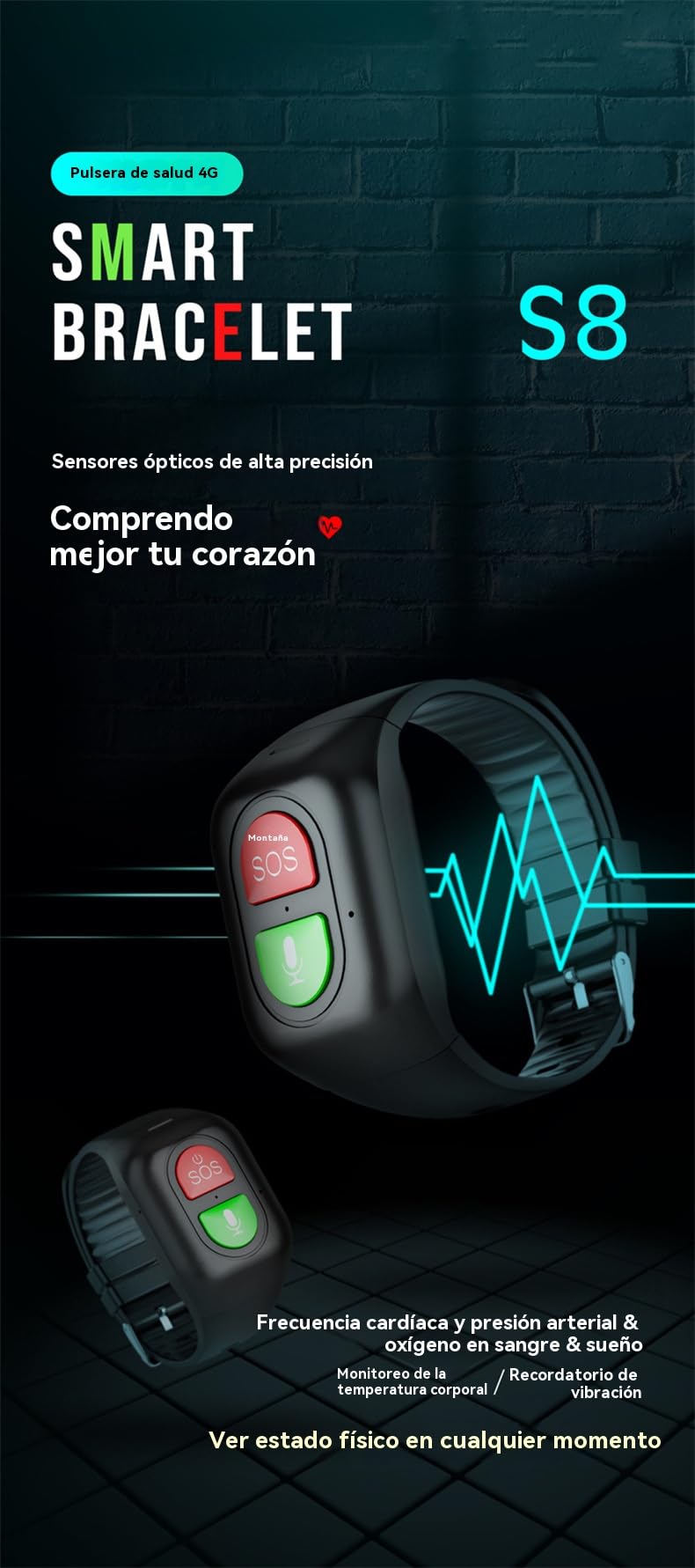 Reloj de posicionamiento para Personas Mayores, Reloj GPS Inteligente para Personas Mayores, Tranquilidad en Todo Momento, monitoreo de Salud, Llamada de Emergencia