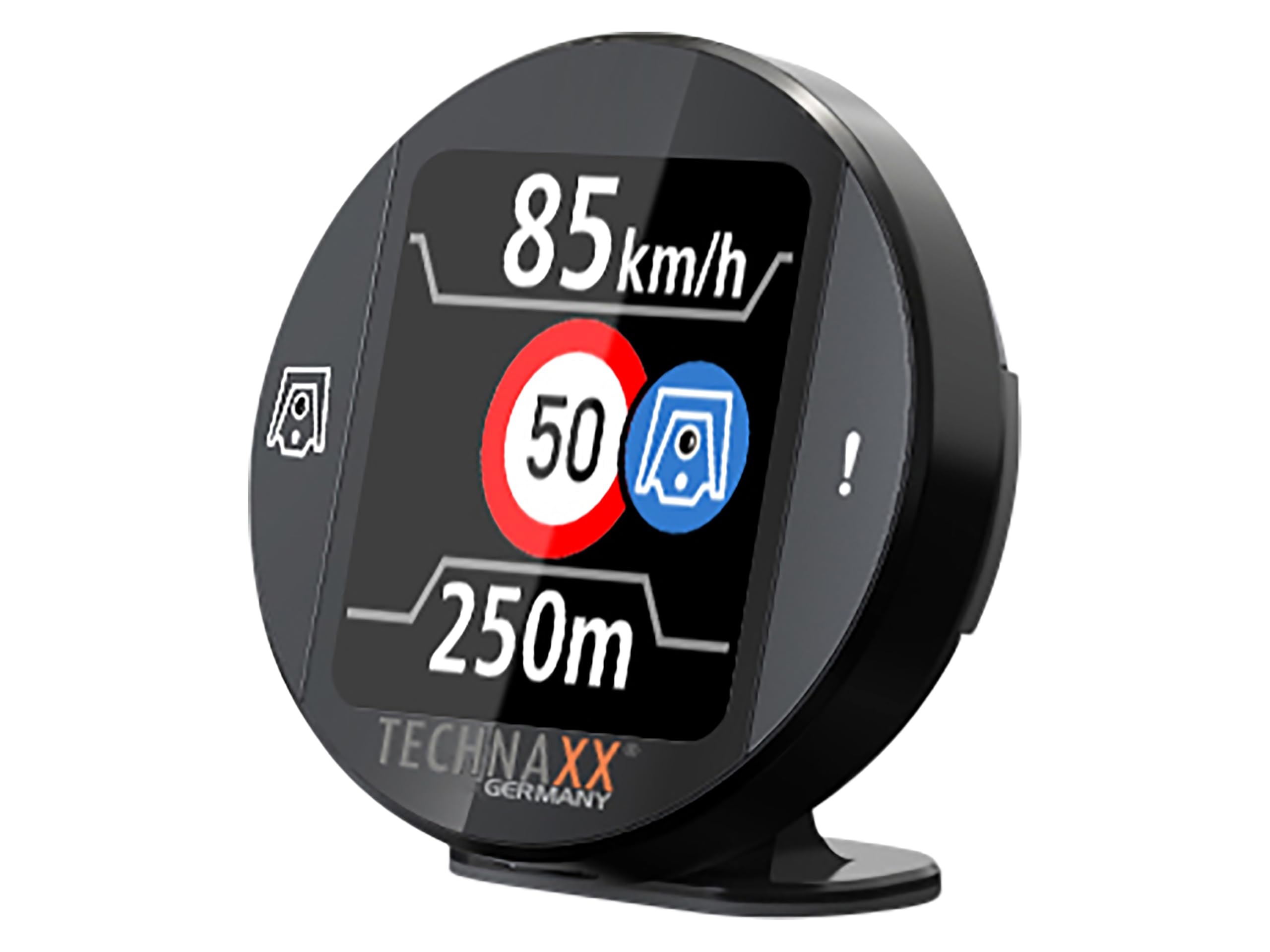 Technaxx Radarwarner mit Blitzer.de – Straßenverkehrswarner mit Display, Gefahren- & Geschwindigkeitswarnung, Echtzeit-Anzeige, Auto-Aktivierung, kompatibel mit Apple CarPlay & Android Auto - TX-388