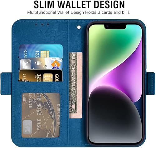 Miniatura 3 de Asuwish Funda compatible con iPhone 14 de 6.1 pulgadas y protector de pantalla de vidrio templado, soporte de ranura para tarjetas, soporte para