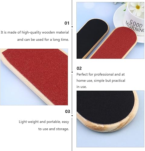Miniatura 4 de 4 Pcs Double-Sided Wood Foot File Pedicure Tool Callus Remover Foot Scraper Dead Skin Remover and Heel Treatment