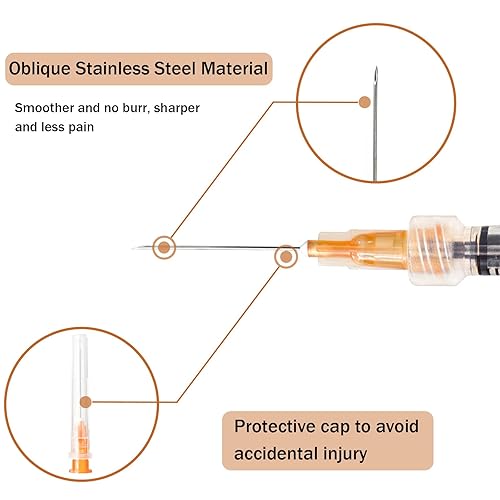 Miniatura 4 de Paquete de 100 jeringas de 0.0 fl oz de 0.03 onzas líquidas de 1 pulgada, laboratorios científicos, medición, envueltas individualmente