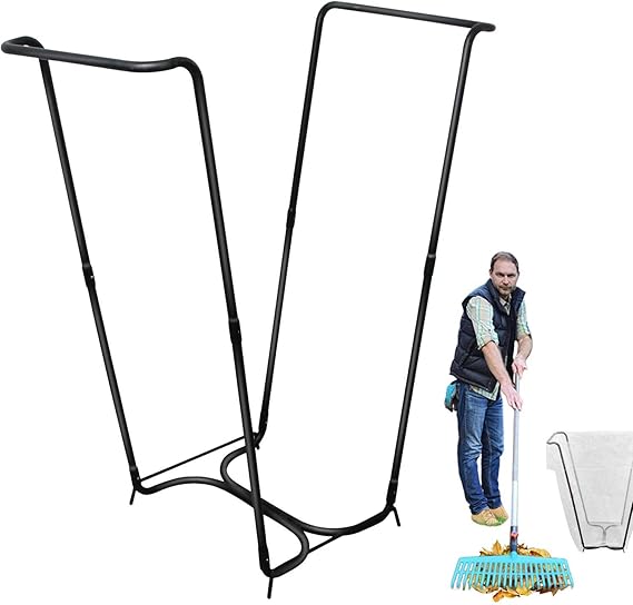 Trash Bag Holder Standing Sack Holder Metal Bin Bag, Bag Holder Stand