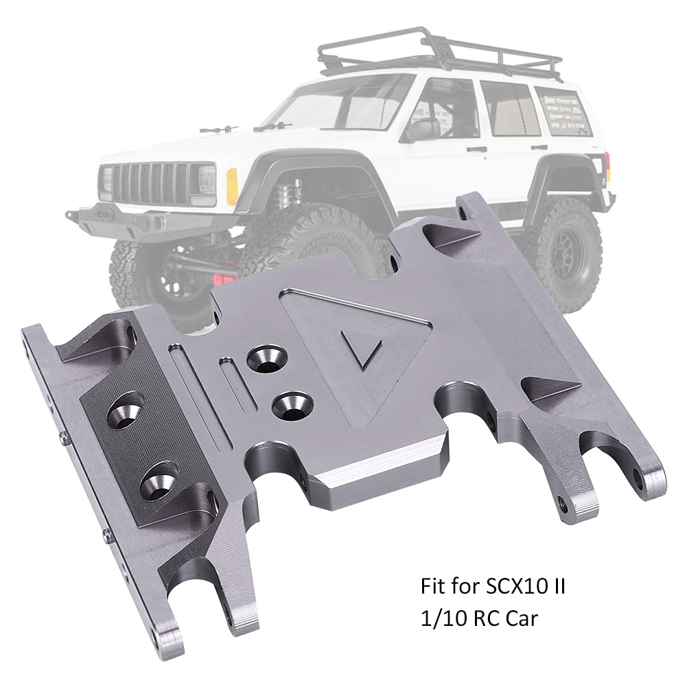 Skrzynia rozdzielcza Dolna podstawa Płyta ochronna Wytrzymały stop aluminium Część ulepszająca dla SCX10 II 1/10 RC Model samochodu Czarny Kolor tytanu 78 mm x 71 mm (Koloru)