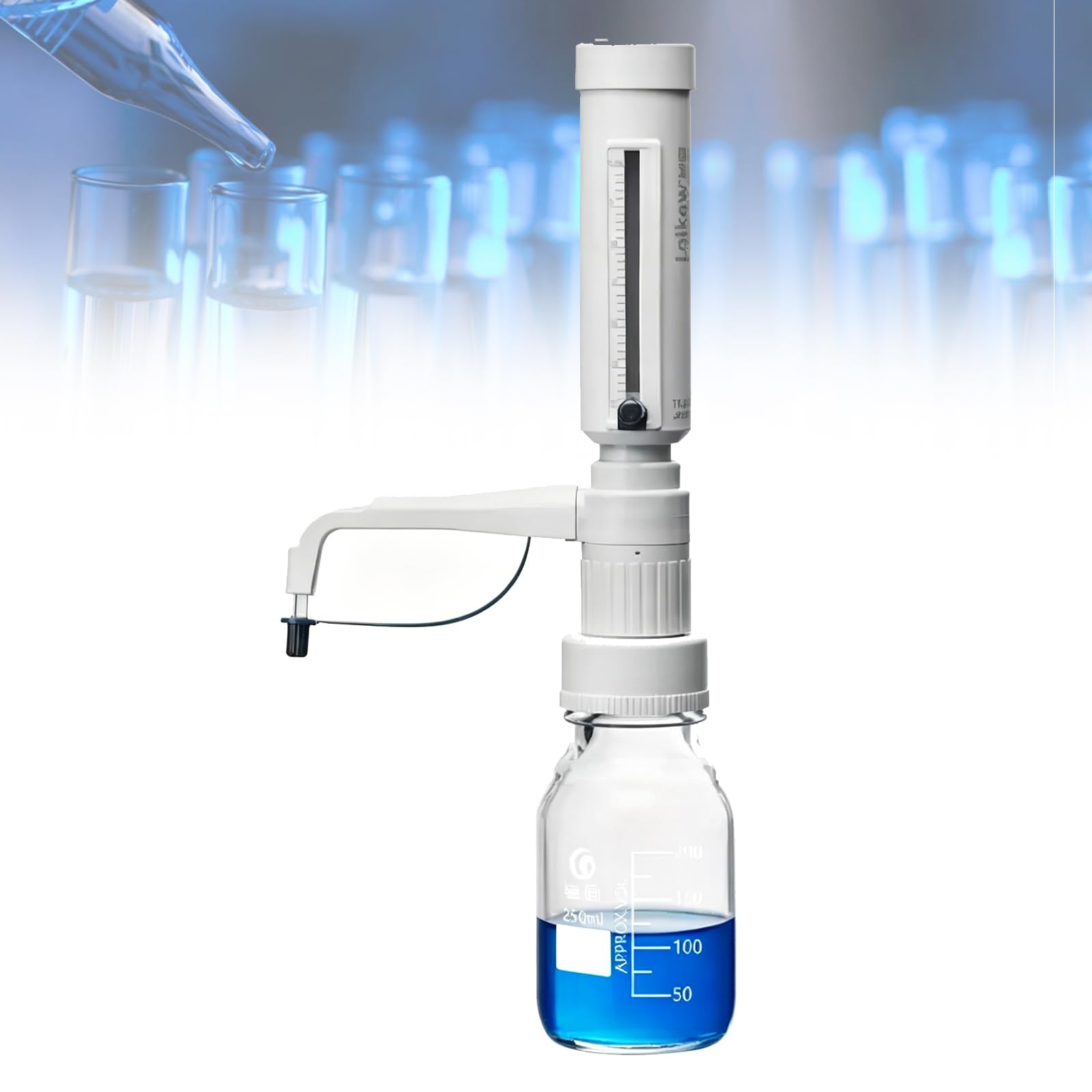 VILA SMO Lab Liquid Burette, Bottle Top Dispenser, Quantitative Dispensers, Adjustable Volume 5-30ml, With 5 Gl Thread Adapters,precisely Dispenses Reagents From Lab Bottles. 2000ml