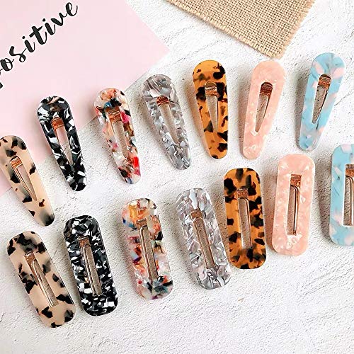 Hedume 28 Pack Acrylic Resin Hair Barrettes, Fashion Geometric Hair Clips For Women Girls Ladies #TOP3
