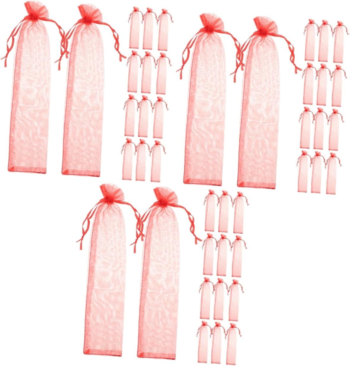 COLLBATH 150pcs Organza Drawstring Bag for Hand Fans Sheer Pouch for Weddings Parties and Lightweight and Portable Storage for Folding