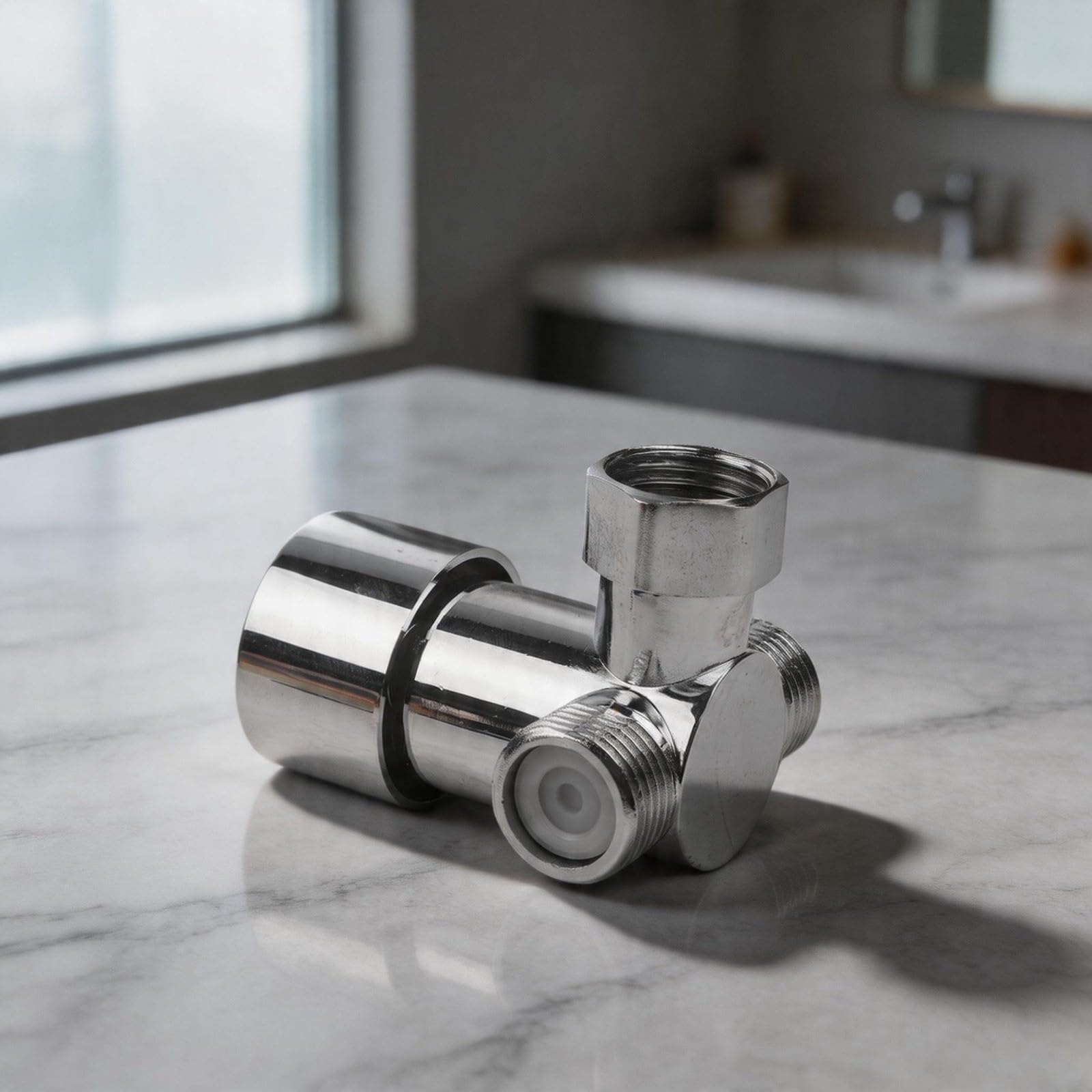 Mitigeur thermostatique pour eau chaude et froide - Contrôle de la température - En alliage de zinc - Robinet de douche pour salle de bain - Anti-brûlure - Finition argentée