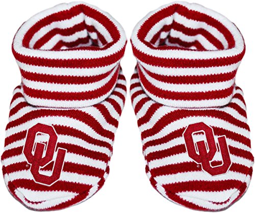 Creative Knitwear University of Oklahoma Newborn Baby Striped Bootie Sock