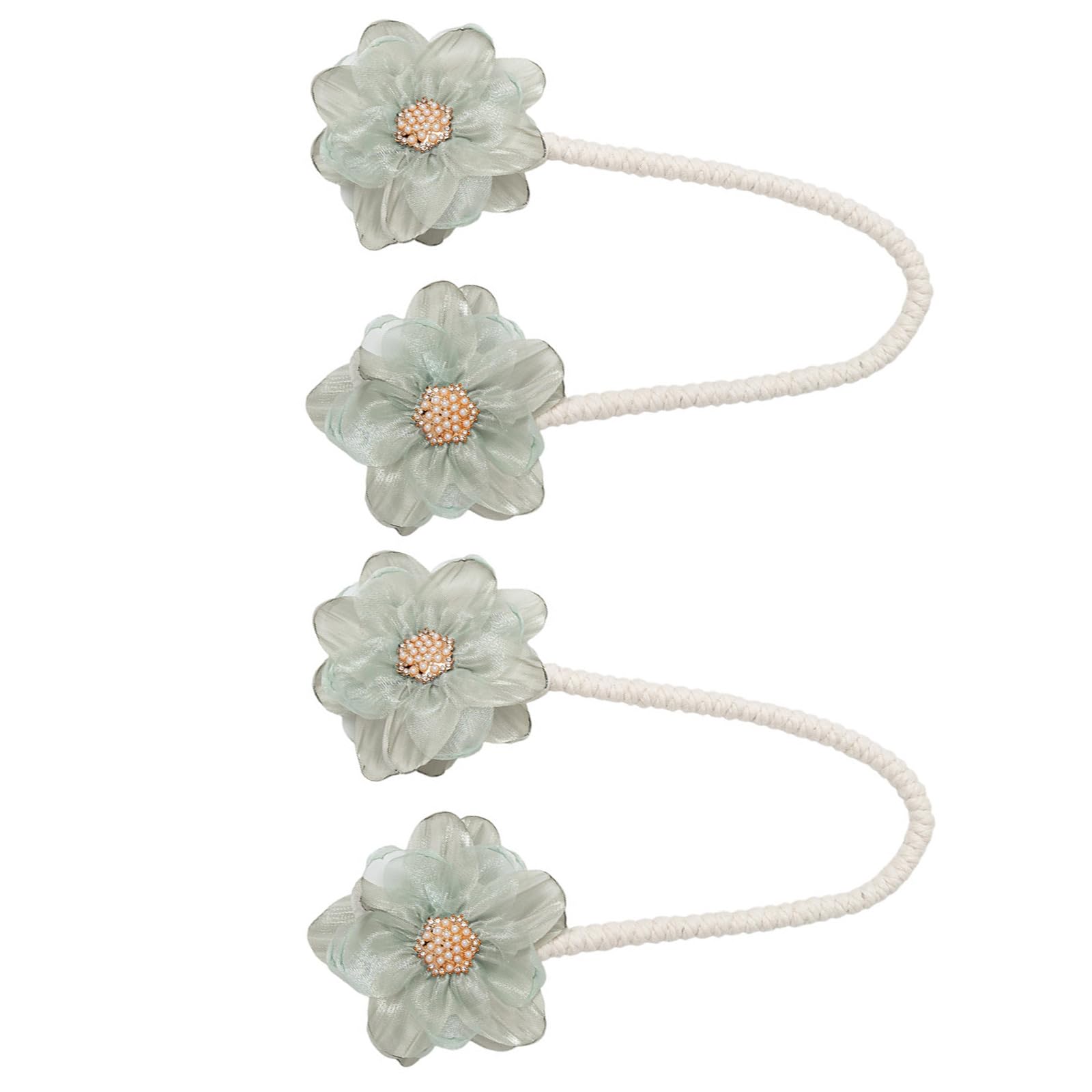 Of 2 Elegant Artificial Flower Drapery Buckles Flexible Tieback Clip Window Curtain Tiebacks Holdbacks