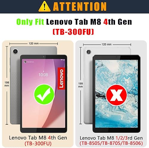 Miniatura 2 de Funda para Lenovo Tab M8 Gen 4 2023, funda delgada y ligera para Lenovo Tab M8 4 generación Tablet TB300FU, Nightfall