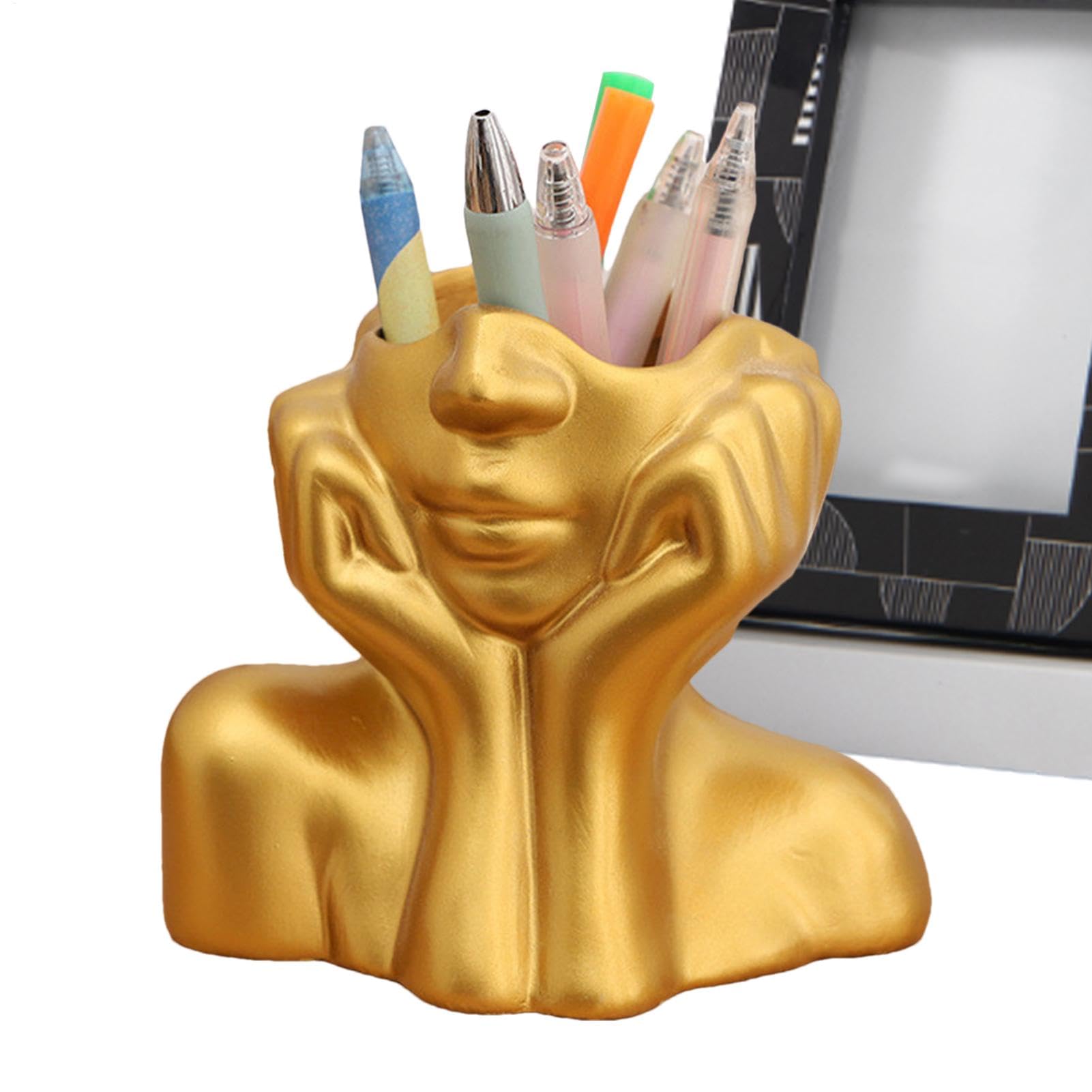 Dtaigou Jarrón de cara para flores | Decoración de jarrón de resina con cabeza femenina | Material de resina para decoración de arreglos florales para sala de estar, dormitorio, sala de estudio, mesa