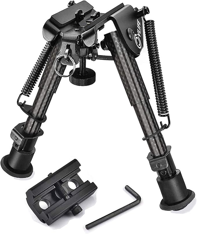 CVLIFE Rifle Bipod, Carbon Fiber Bipod for Rifle with Picatinny Adapter