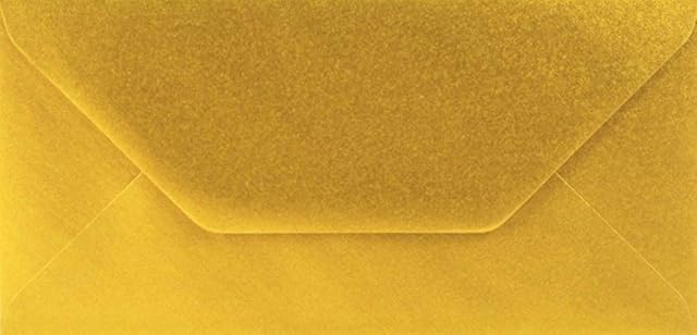 DL Gold Envelopes 110mm x 220mm Pack of 50 by Cranberry