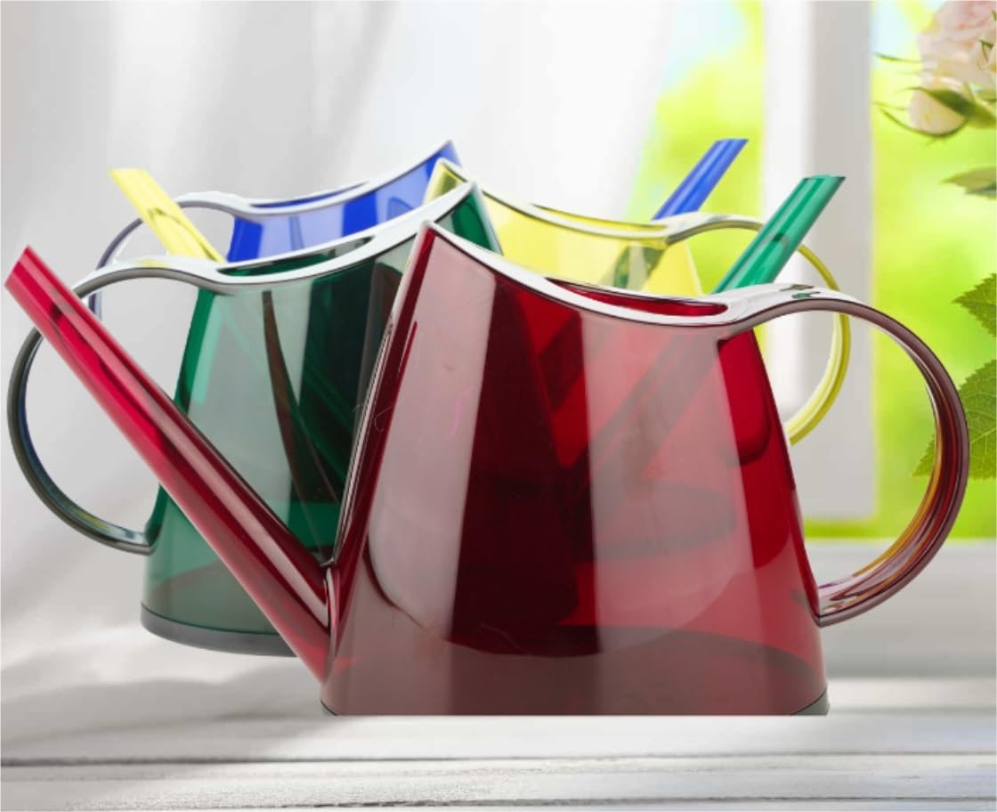 Plastikowa konewka z długą wylewką | Zielona konewka 18,5 x 17 x 18 cm do ogrodnictwa w domowym biurze(D)