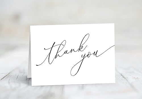 Miniatura 3 de Tarjetas de agradecimiento con sobres y calcomanías Kraft paquete de 100 unidades 5 x 375 pulgadas diseño minimalista notas en blanco para