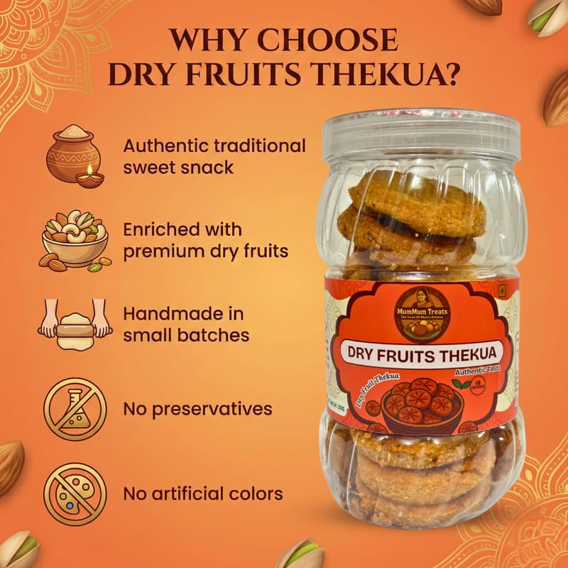 Image of MumMum Treats Dry Fruit Thekua 350g | Authentic Bihari Sweet | Wholesome Snack with Premium Dry Fruits