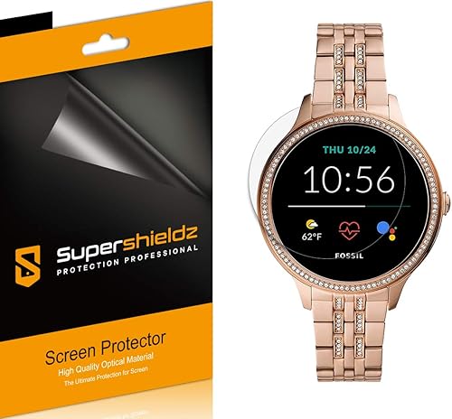 Supershieldz Protector de pantalla para reloj inteligente Fossil Gen 5E de 1.654 pulgadas (1.654 in), diseñado para Fossil para mujer, escudo