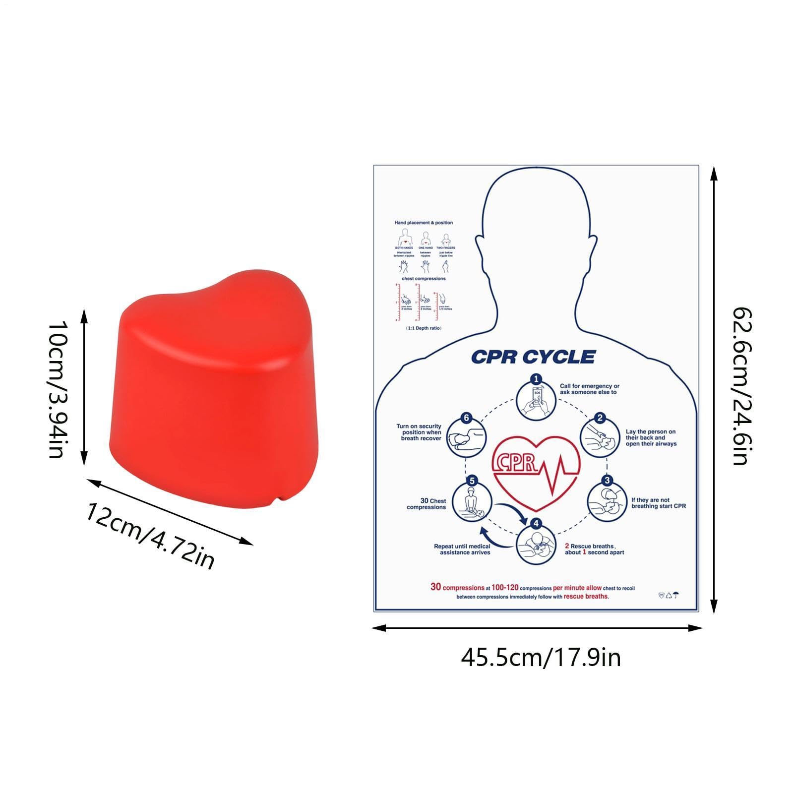 CPR-Trainingsset - Herzförmiges Trainingshilfsmittel für die Herz-Lungen-Wiederbelebung | CPR-Trainingshilfe - für Ausbildung, Studium, Zuhause und medizinisches Fachpersonal