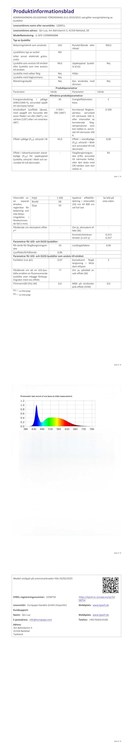 LQWELL LED Feuchtraumleuchte, LED Röhre 150x6.8x5cm IP65 Wasserfest, 45W 5050LM 6500K, Deckenleuchte Lange als Kellerleuchte, Wannenleuchte, Nassraumleuchte, Garagelampe, Werkstattlampe, 4 Stück