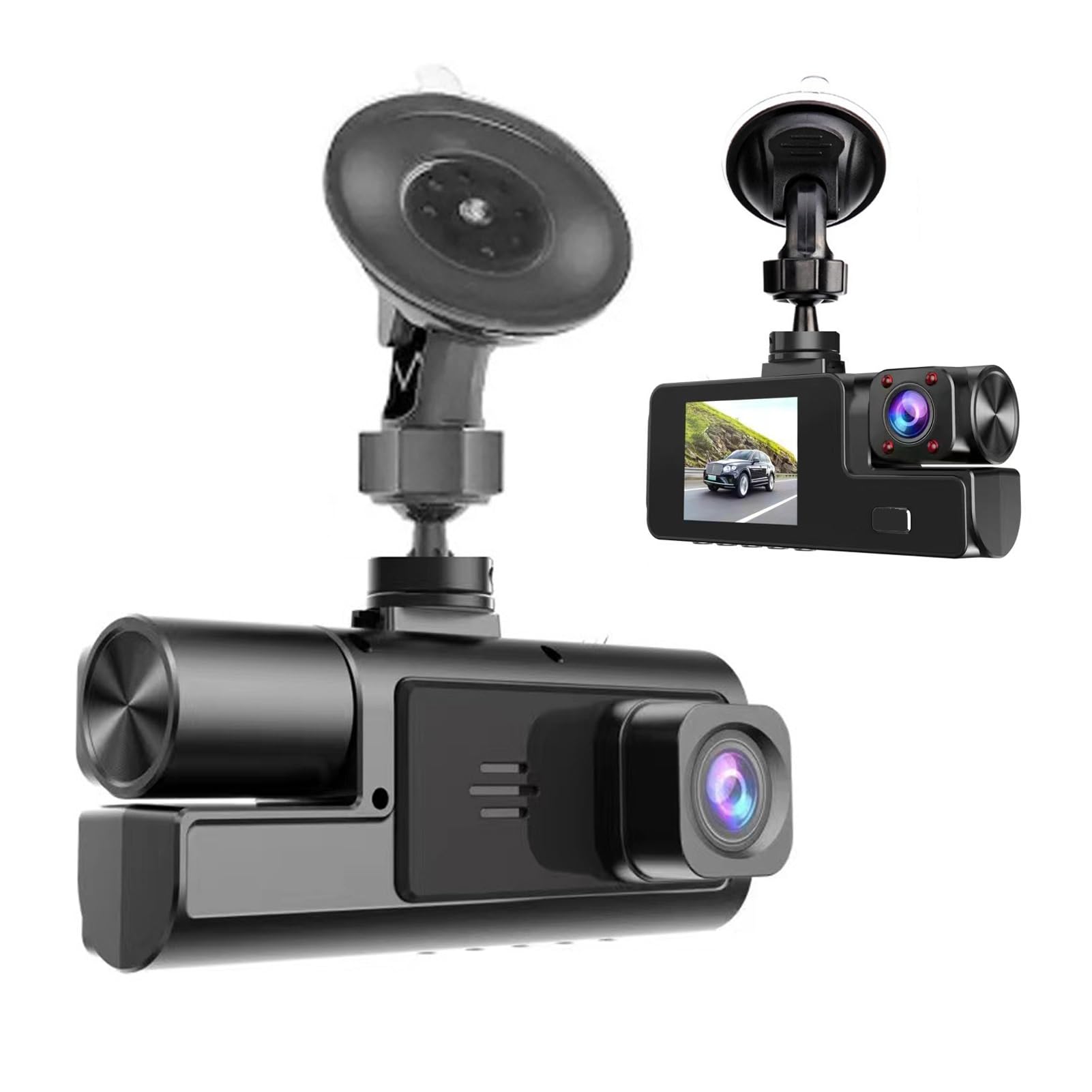 VBESTLIFE Kamera Deska Rozdzielcza, Podwójne Nagrywanie Soczewek 1080p z Przodu i 720p Wewnątrz Obiektywu z Wi -Fi, Rejestrator Samochodu z kartą Pamięci 32 GB