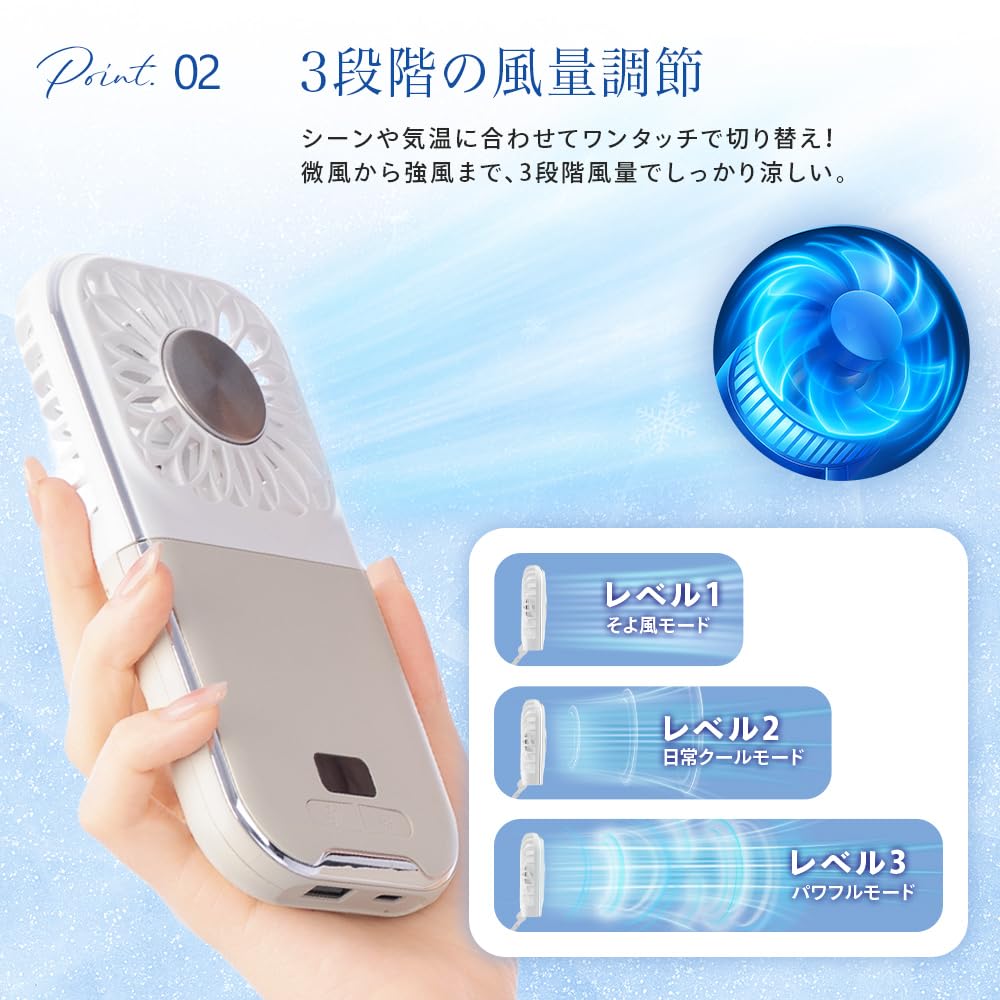 Amazon | 手持ち ハンディ おしゃれ 小型 強風 ハンディファン 2025 首