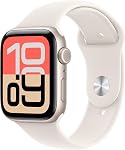 Apple Watch SE 3 [GPS 40 mm] Smartwatch avec étui Starlight avec bracelet sport Starlight. Moniteurs de fitness et de sommeil, moniteur de fréquence cardiaque, écran toujours allumé, résistant à l'eau
