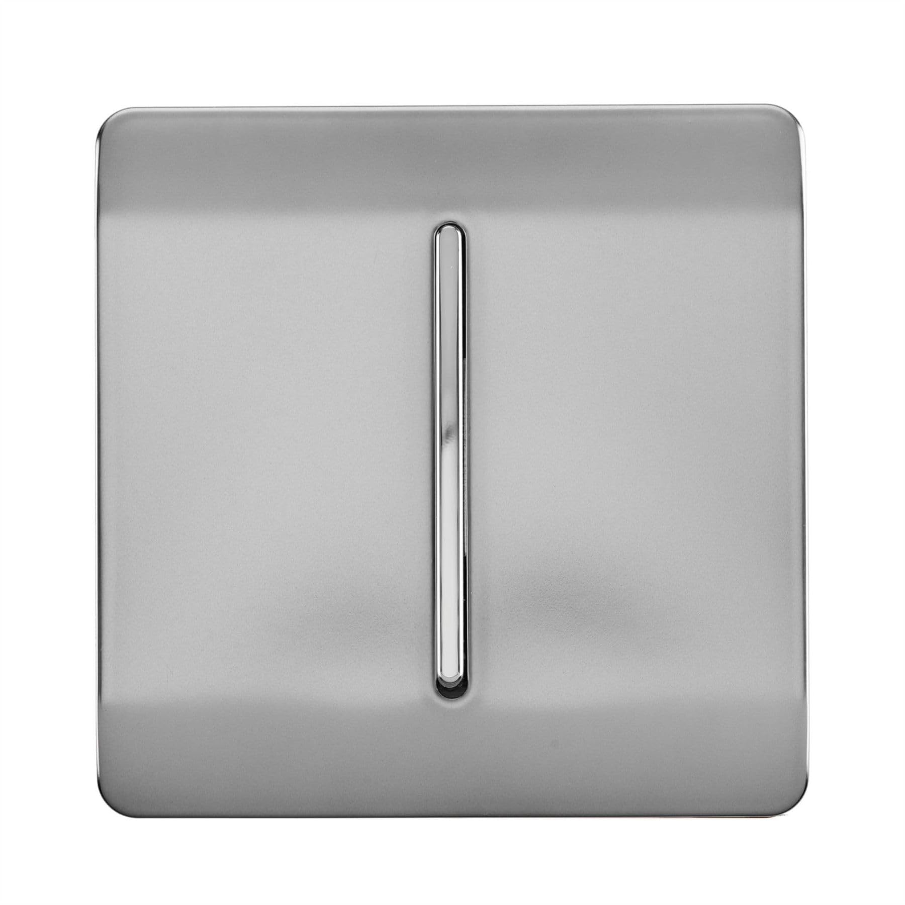 Trendi Switch Fan Isolator 10A Triple Pole Chrome Rocker Switch in Brushed Steel