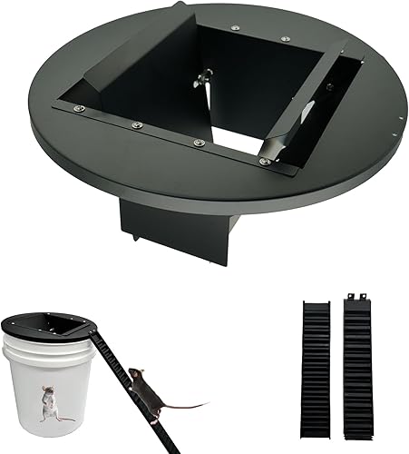 Tapa de cubeta de metal para ratón, tapa de cubo de 5 galones, material de metal fuerte que no se puede morder, reinicio automático, repetición de