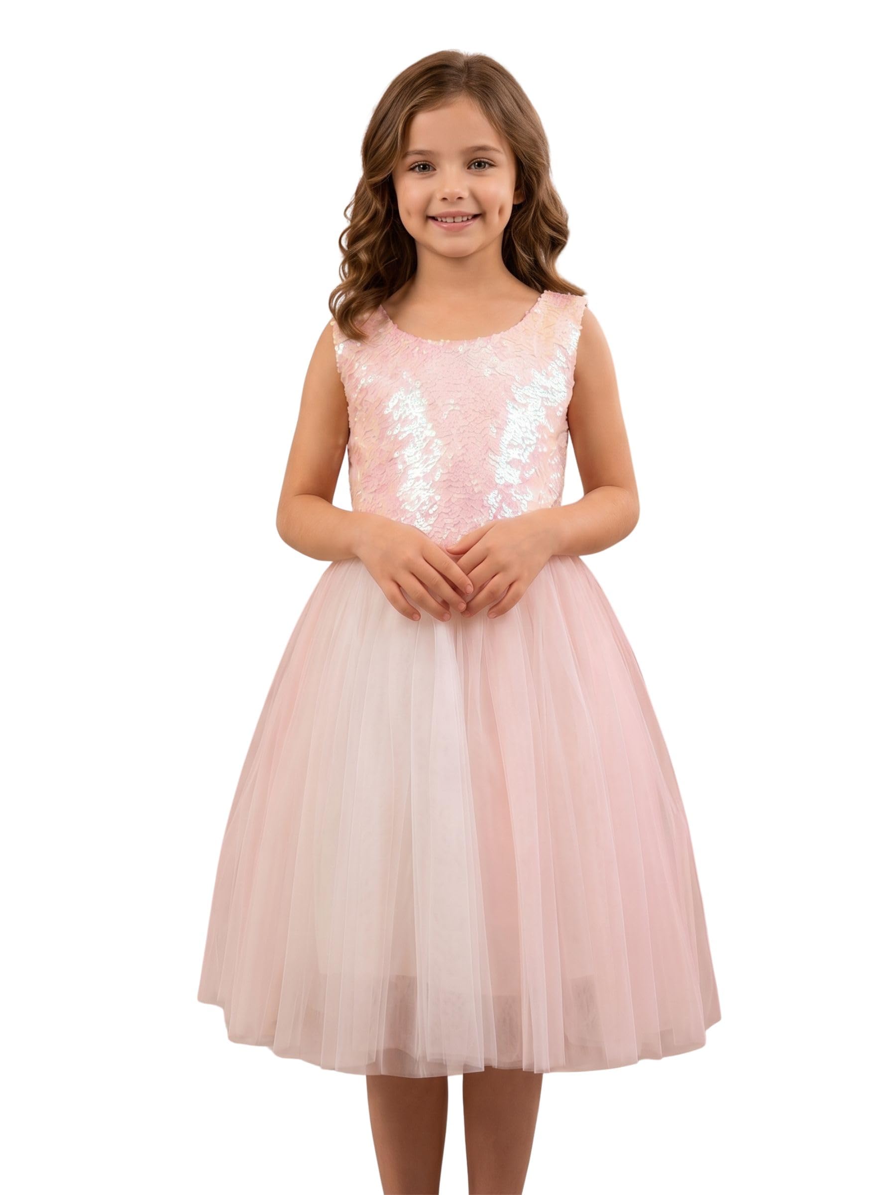SHRITHI FASHION FAB Charming Girls' Kids Net Frock - Elegant and Comfortable Dress for Special Occasions and Festival Wear (SFF_Rainbow-Frock)-image-2